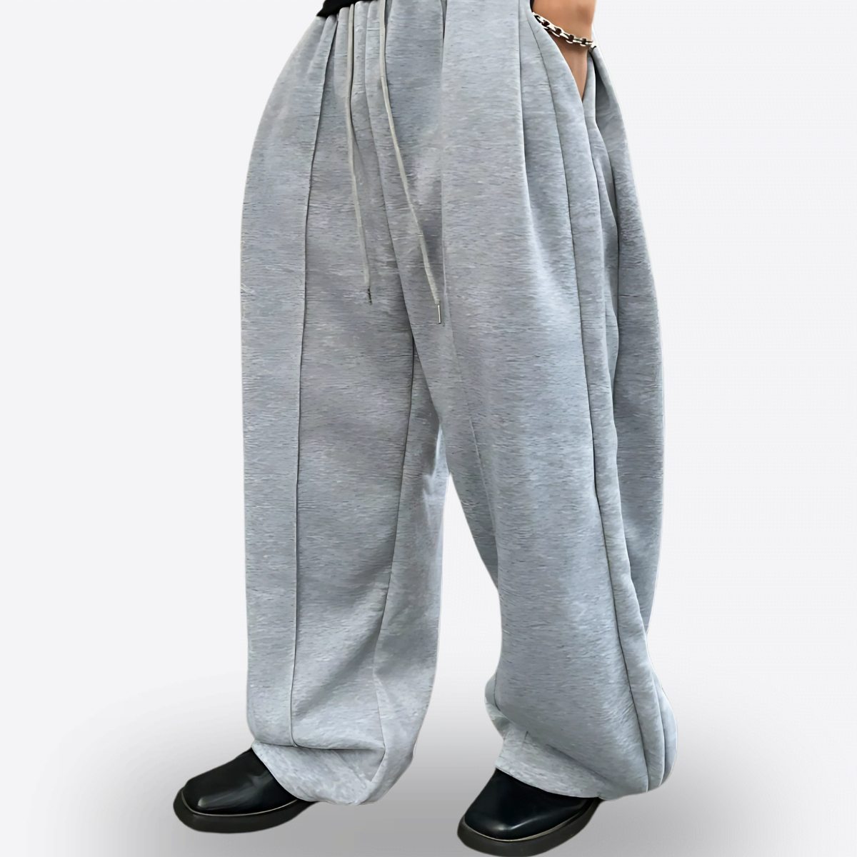 AETHR Titan Wide-Leg Sweatpants – Men’s Grey Loose-Fit Pants