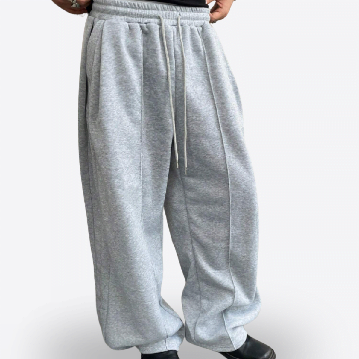 AETHR Titan Wide-Leg Sweatpants – Men’s Grey Loose-Fit Pants