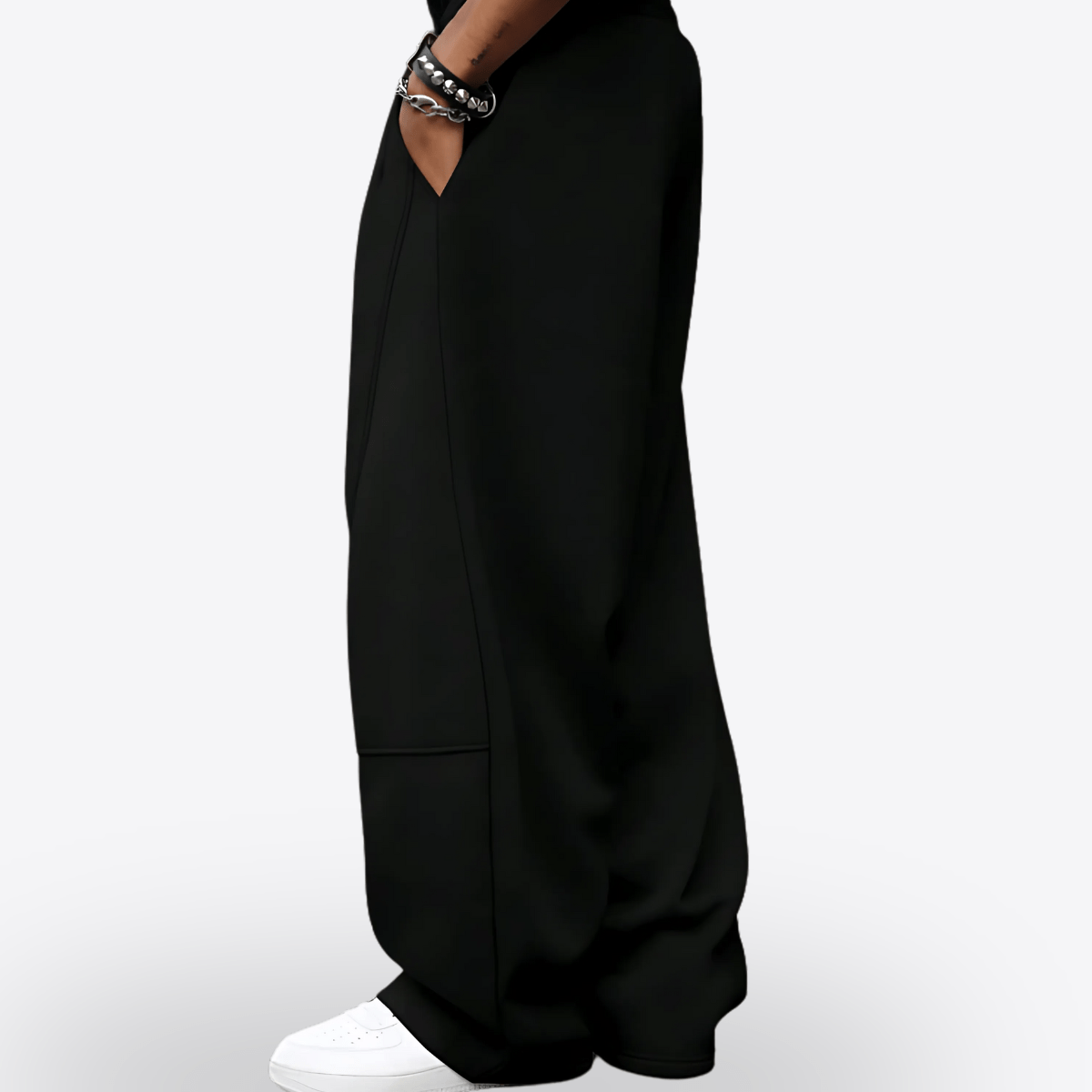 AETHR Hades Wide-Leg Sweatpants – Men’s Black Loose-Fit Jogger