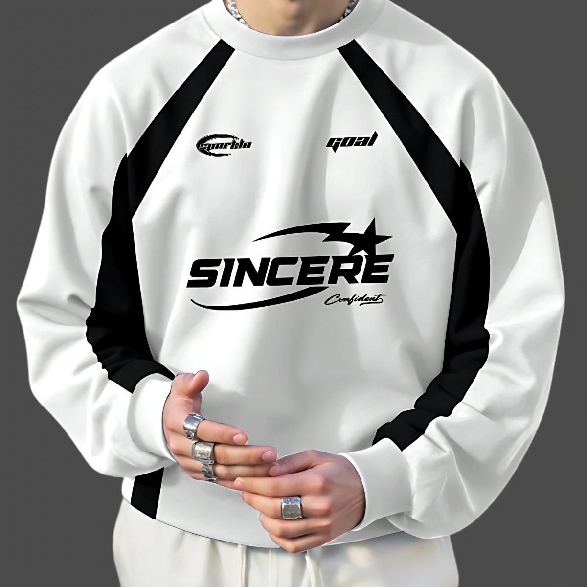 AETHR HADES — Men’s Oversized Raglan Sports Sweatshirt| Sportlife