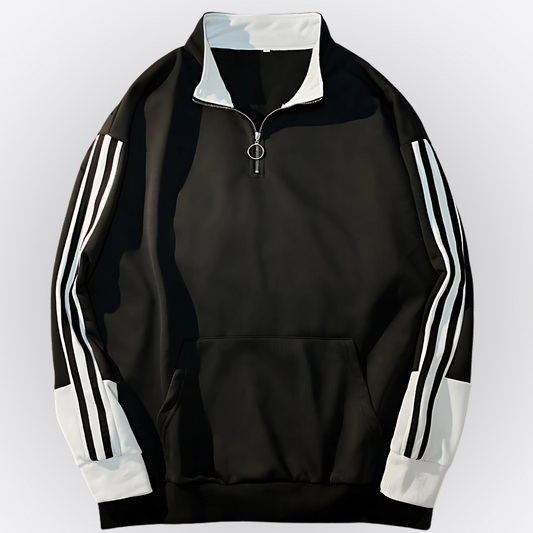 AETHR ALETHEIA— Men’s Quarter-Zip Sweatshirt, Stripe Sleeves | Sportlife