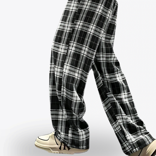 AETHR GRID TRAINER – Men's Plaid Wide-Leg Pant